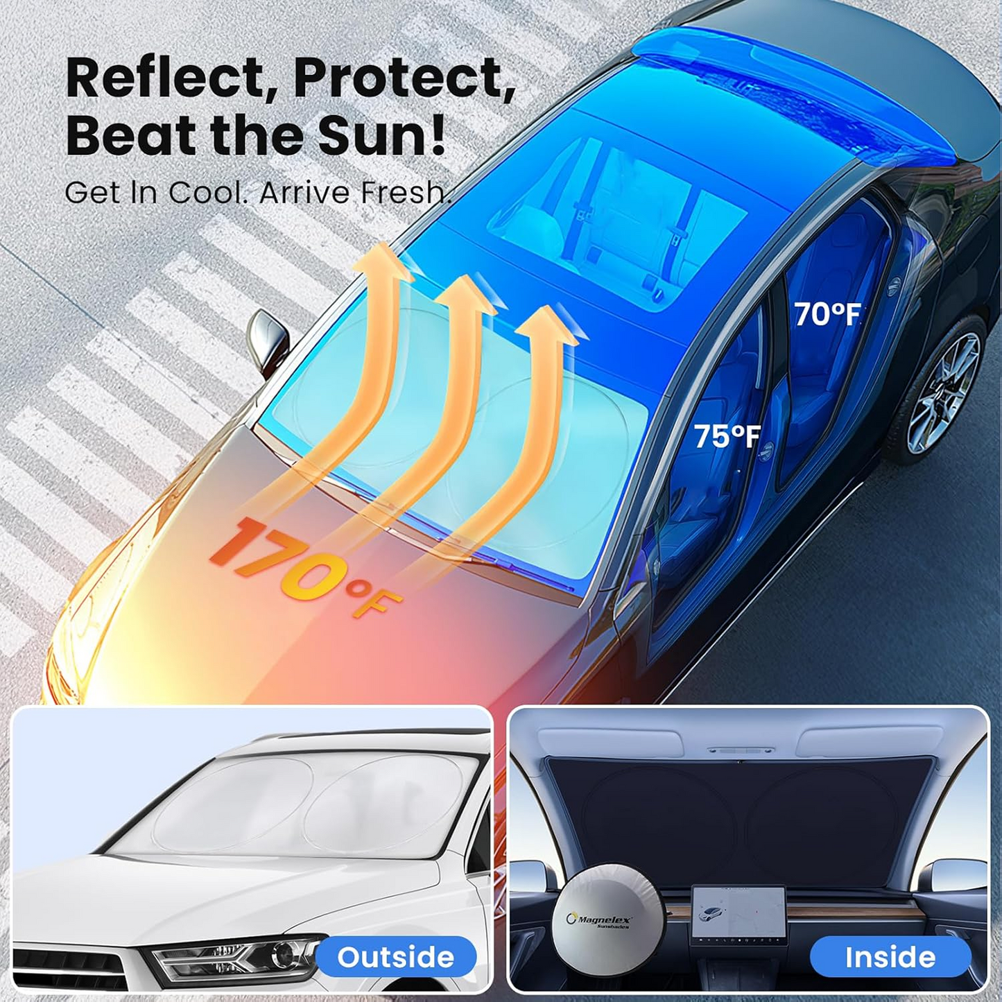  Foldable Car Windshield Sunshade for Heat Protection - main product shot