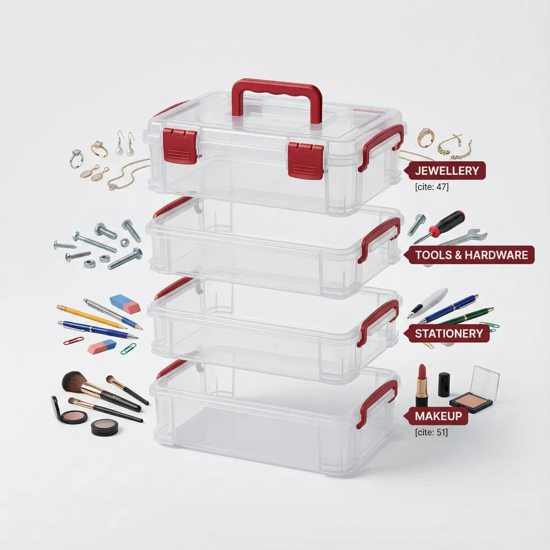 4-layer storage container open layers detail India