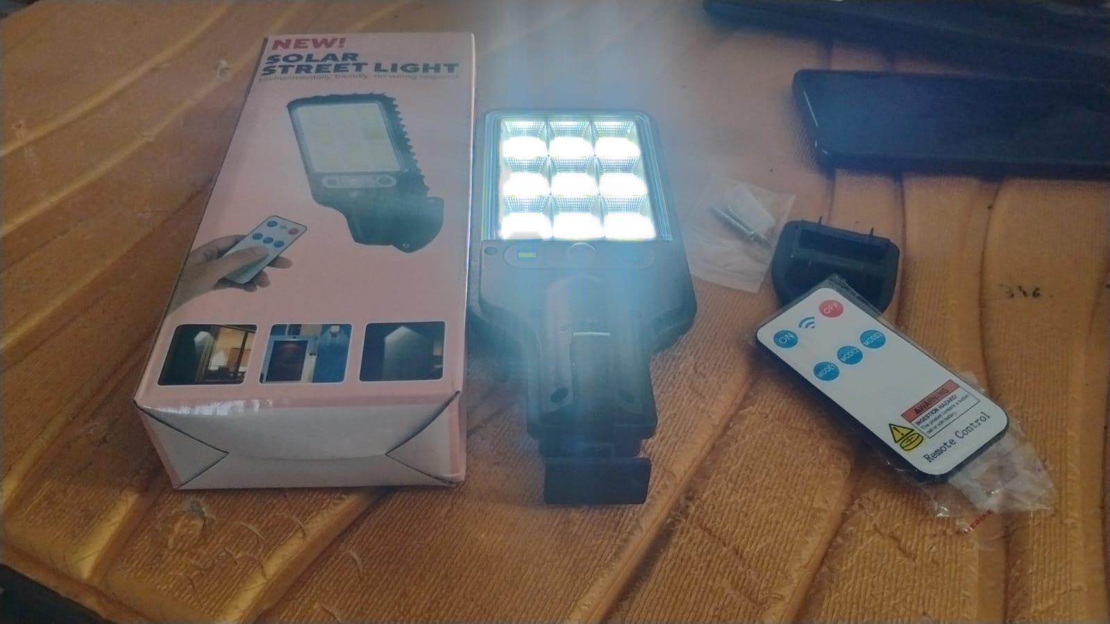  High-Power Solar LED Street Light with Motion Sensor & - in-use lifestyle shot