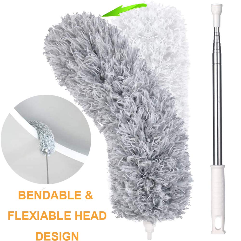 Microfiber Dusters for Cleaning 100 inches Extendable Handle Pole