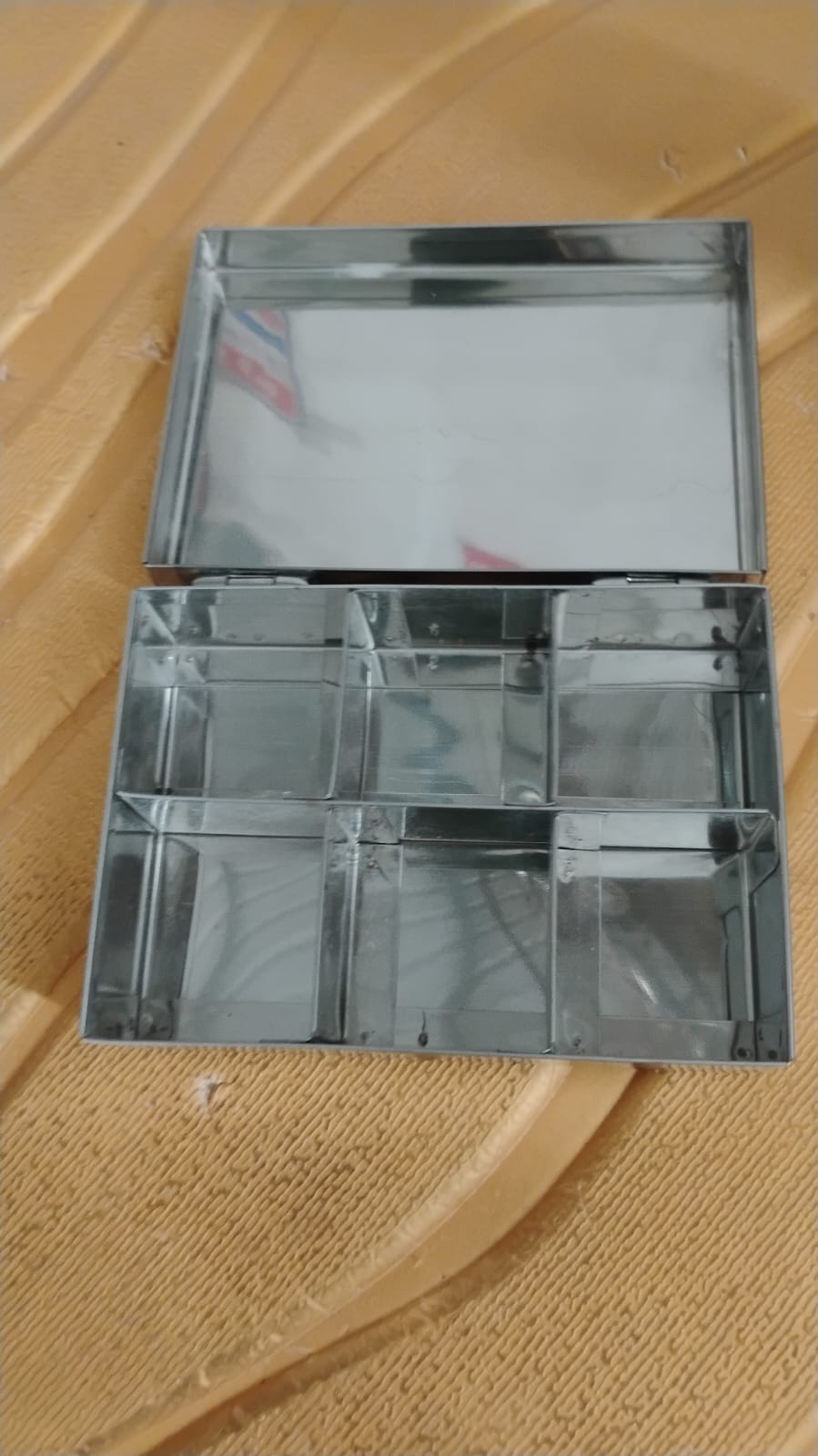 Steel jewellery box 6 compartments full view India