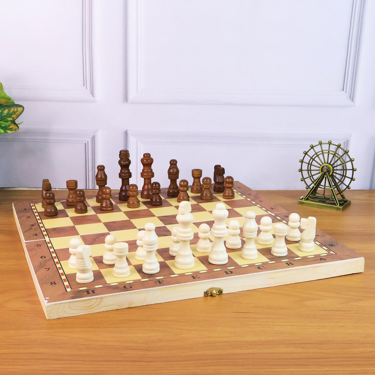 Foldable Wooden Chess Board Set (30 × 30 Cm / 1 Set)