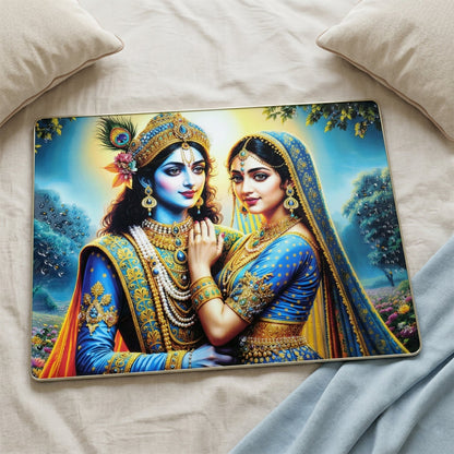 Elegant Radha Krishna Artistic Wall Frame (1 Pc, 60x45 Cm)