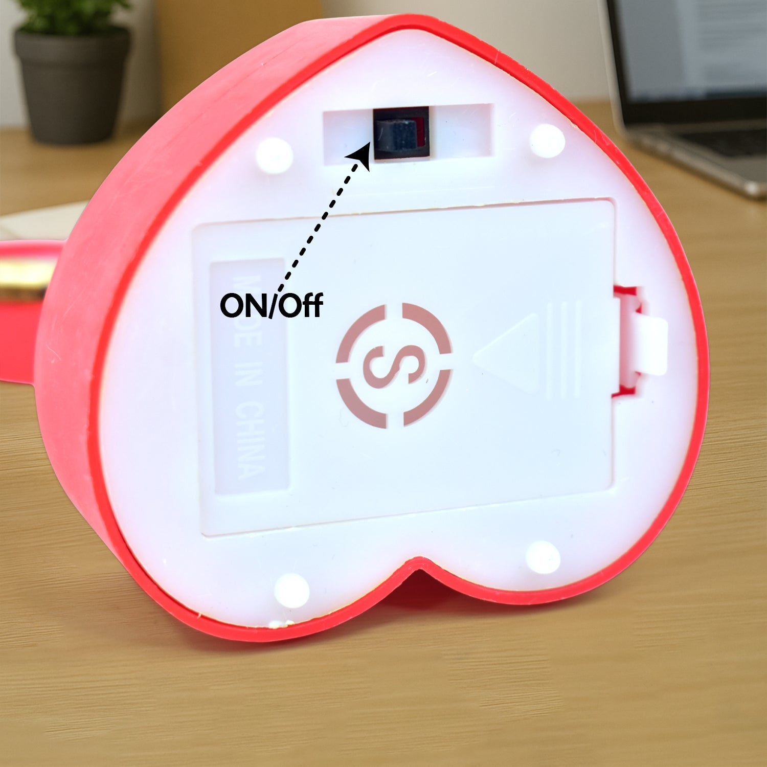 Heart-shaped love showpiece side view India