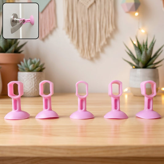 Silicone Door Stopper Suction Door Holder Anti Collision Door Handle Stopper (5 Pc)