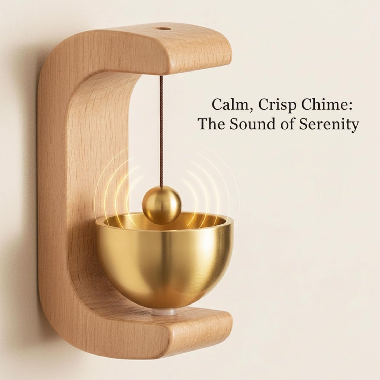 Megnetic Zen Bell for Meditation with Wooden Stand (1 Pc)