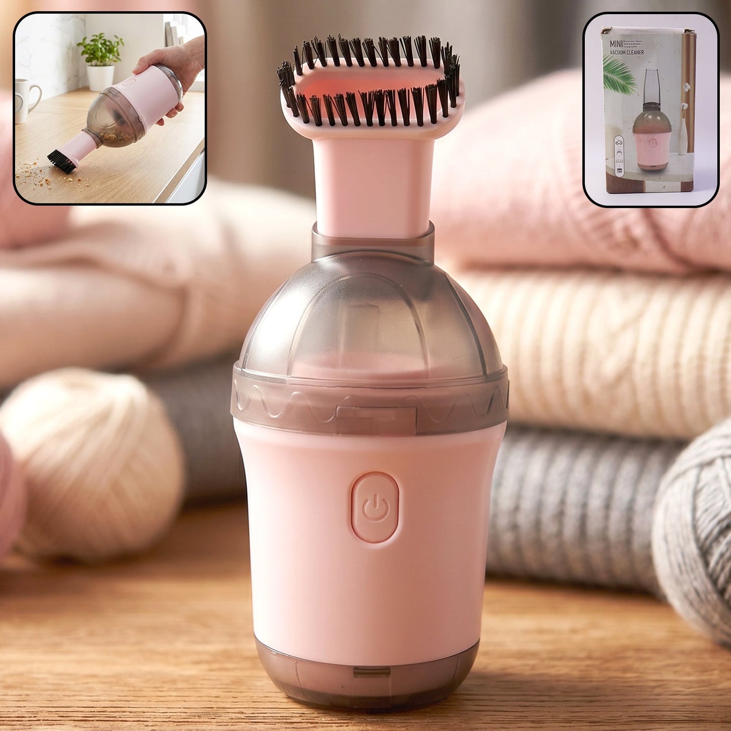 2 in 1 Mini Vacuum Cleaner with Brush Attachment (1 pc)