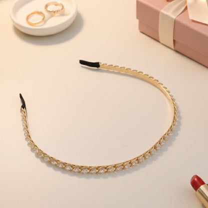 Trendy metal crystal hair band
