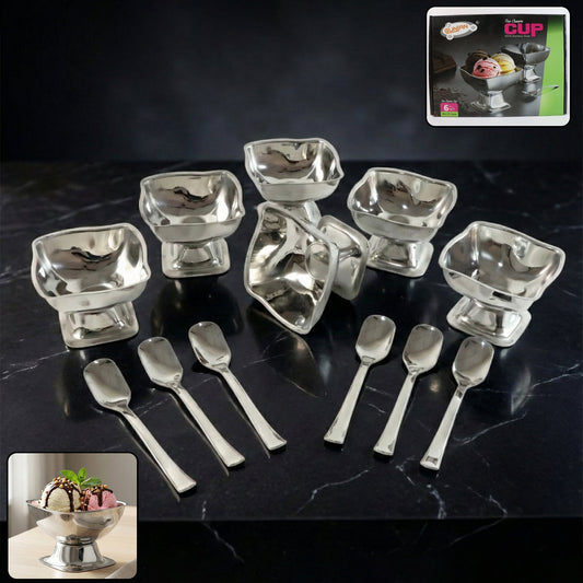 Premium 6-piece stainless steel ice cream cups