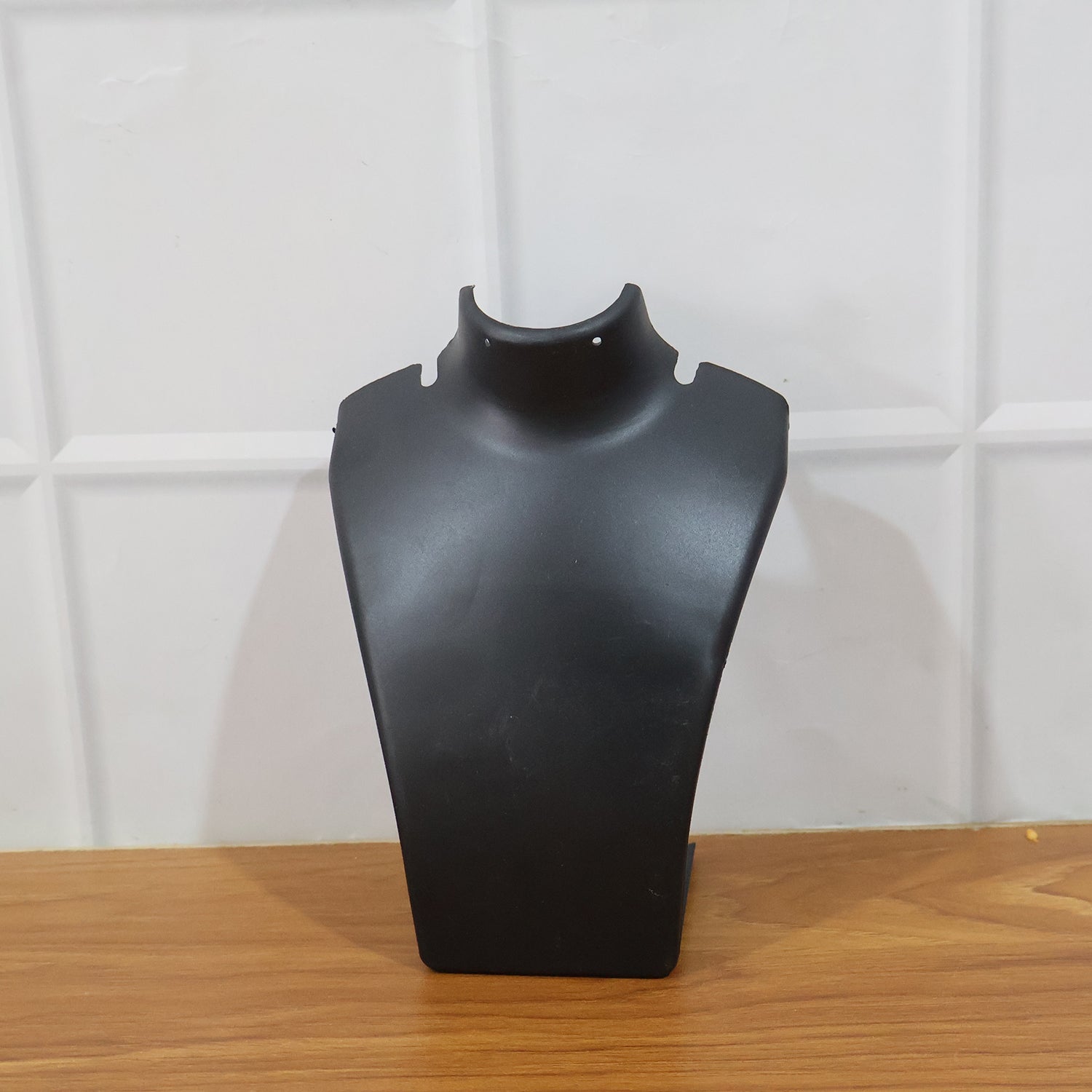 Black necklace display stand back view India