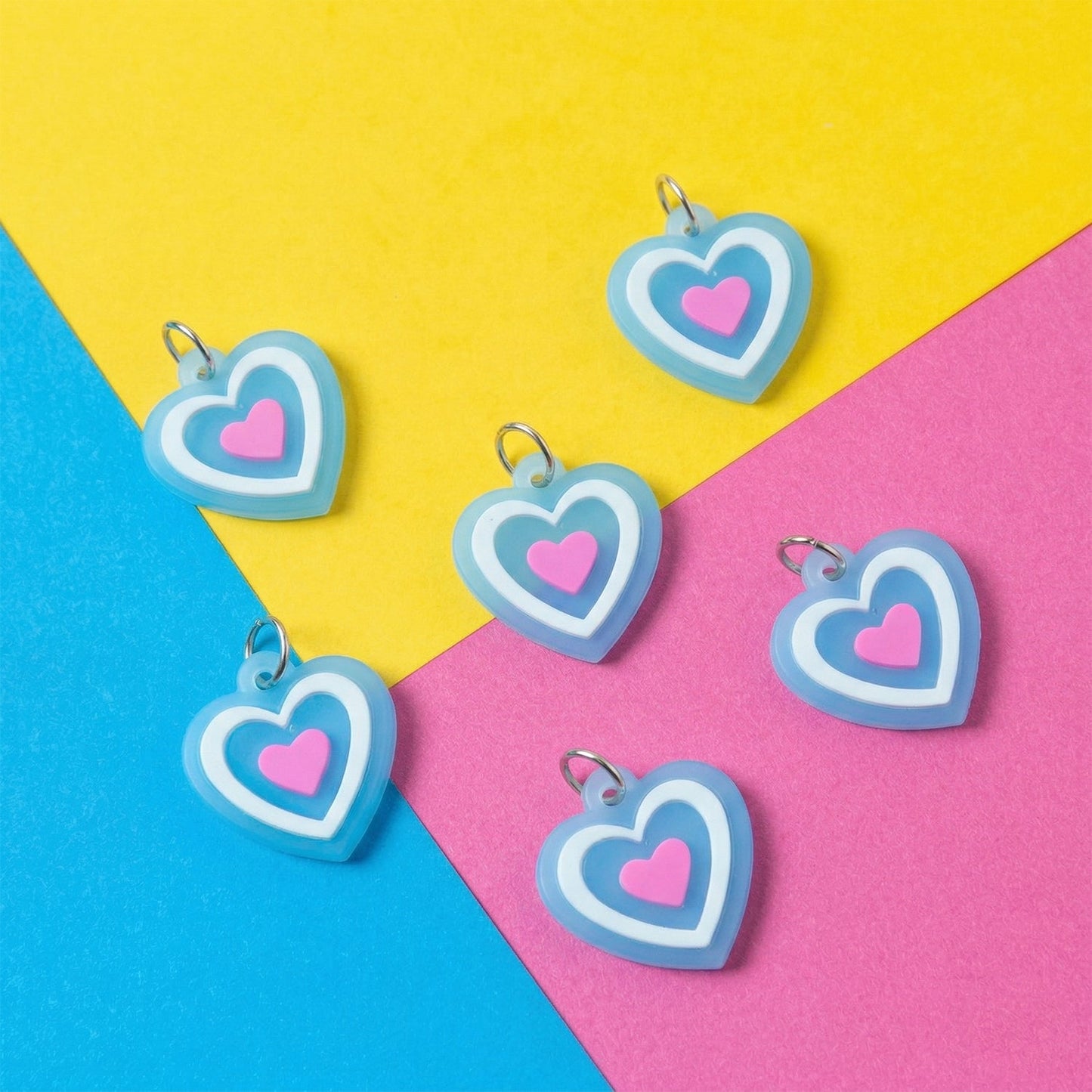 decorative heart charm keyrings