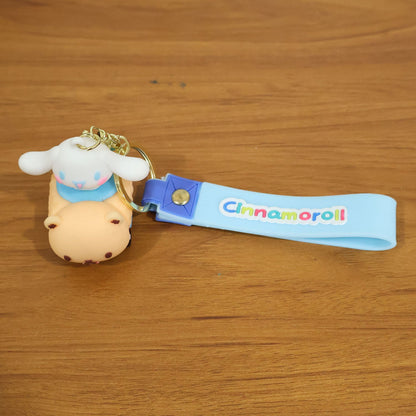Cute Cartoon Dog Character Silicone Keychain (1 Pc)