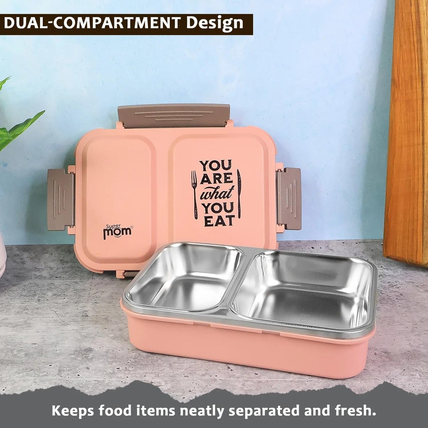 3-Compartment Stainless Steel Lunch Box (1 Pc)