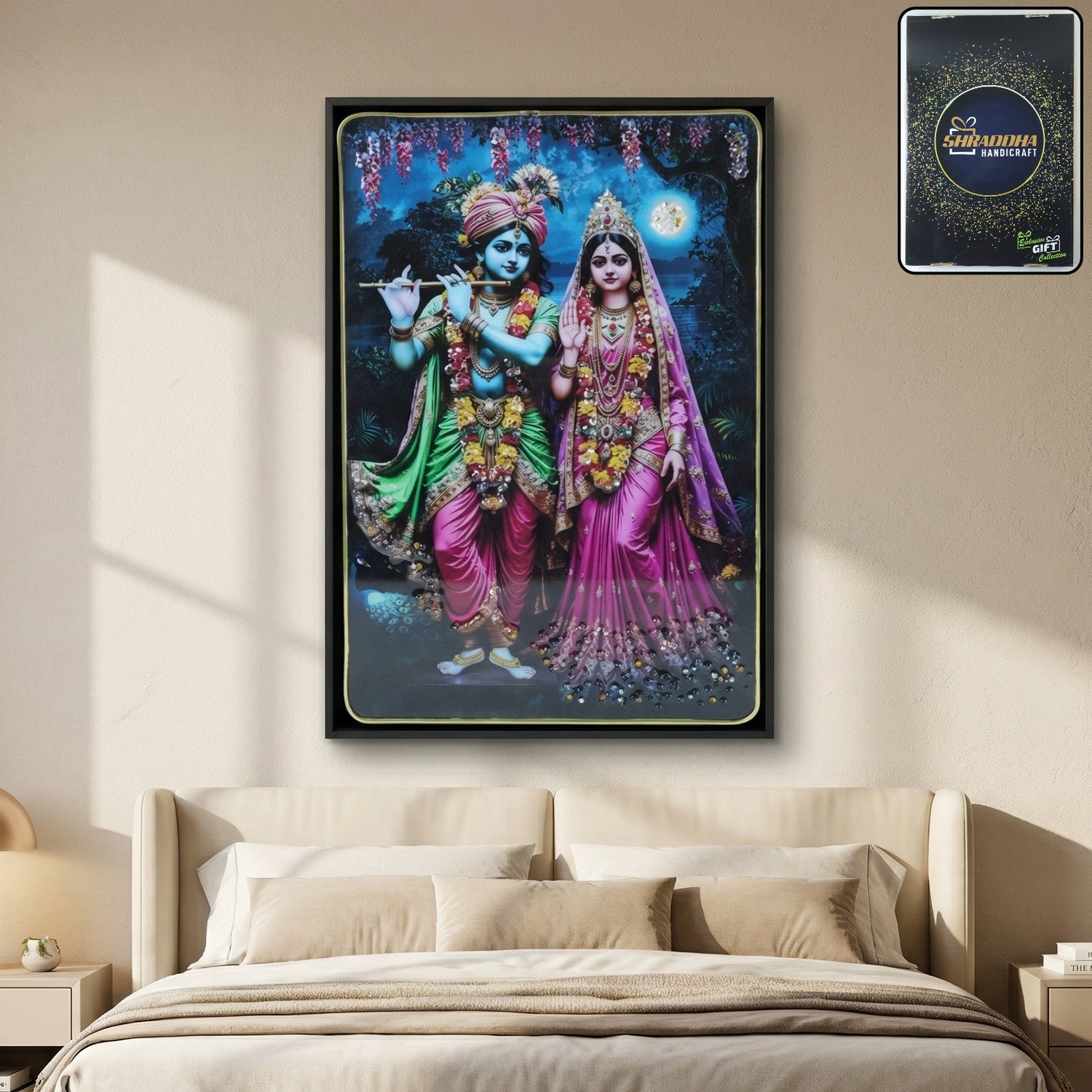 spiritual radha krishna art frame