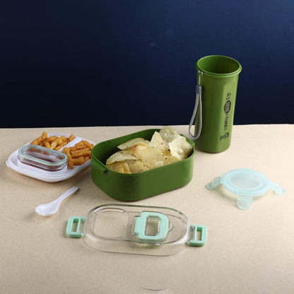 Multi-Functional 1 Set Leakproof Lunch Box with Cutlery & Tumbler