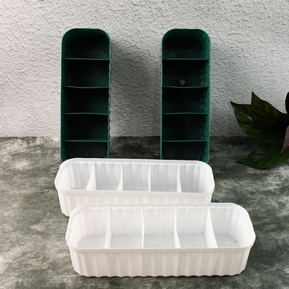 5 Compartments Socks / Handkerchief / Underwear Storage Boxes, Socks tray (pack of 4)