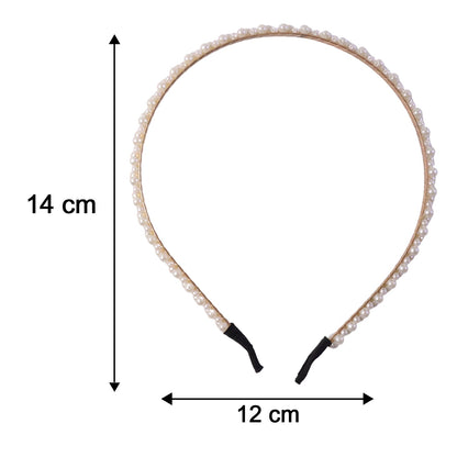 Double Layer Pearl Hairband Stylish Headband for Girls (1 Pc)