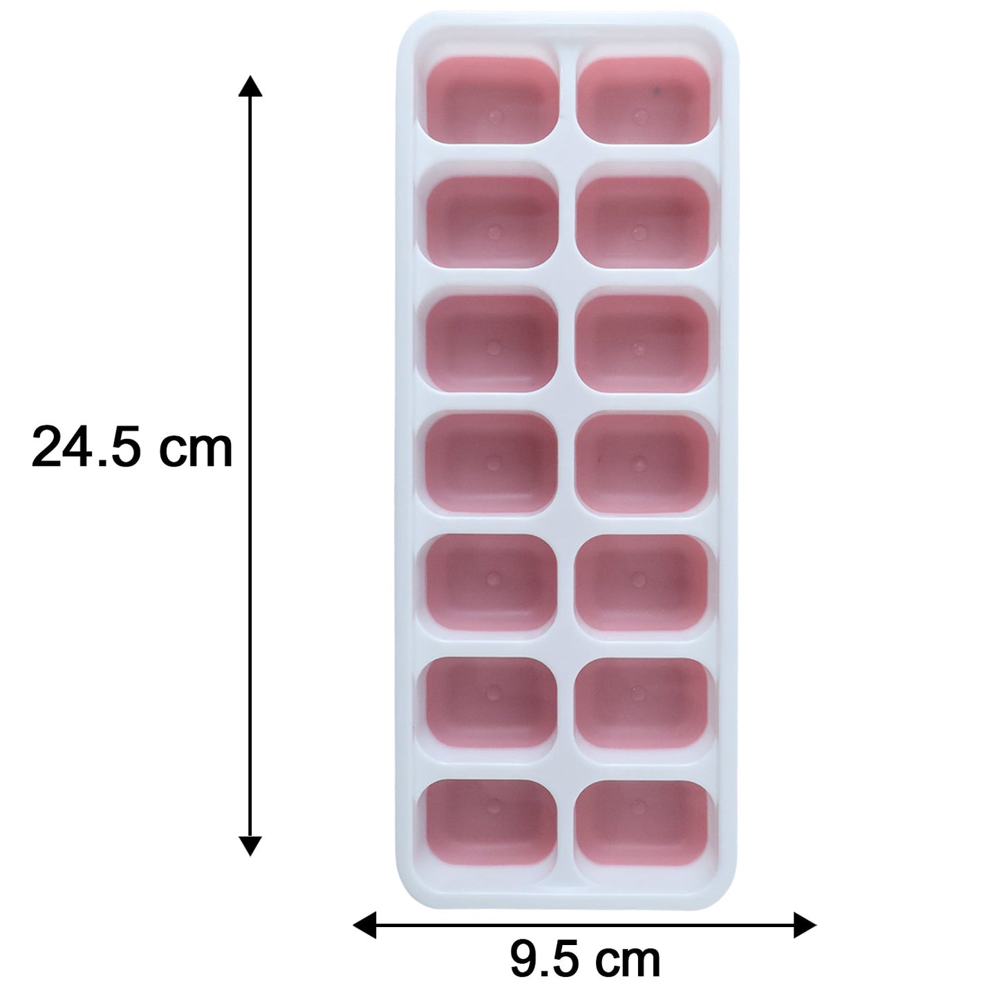 Multipurpose Plastic Ice Cube Tray With Lid (1 Pc, 14 Gride / Pink)