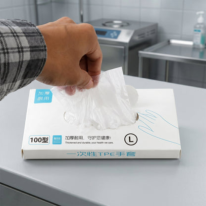 Disposable Plastic Gloves (100 Pc, Large)