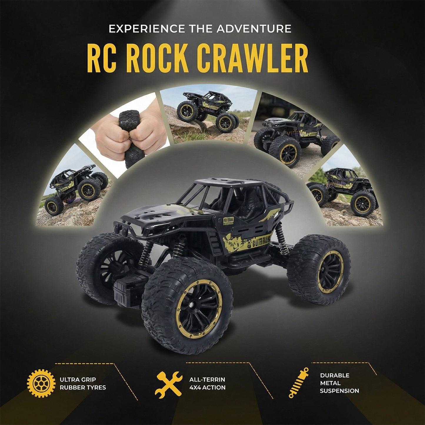 Rock Crawler Monster RC Truck – Remote Battery Not Included