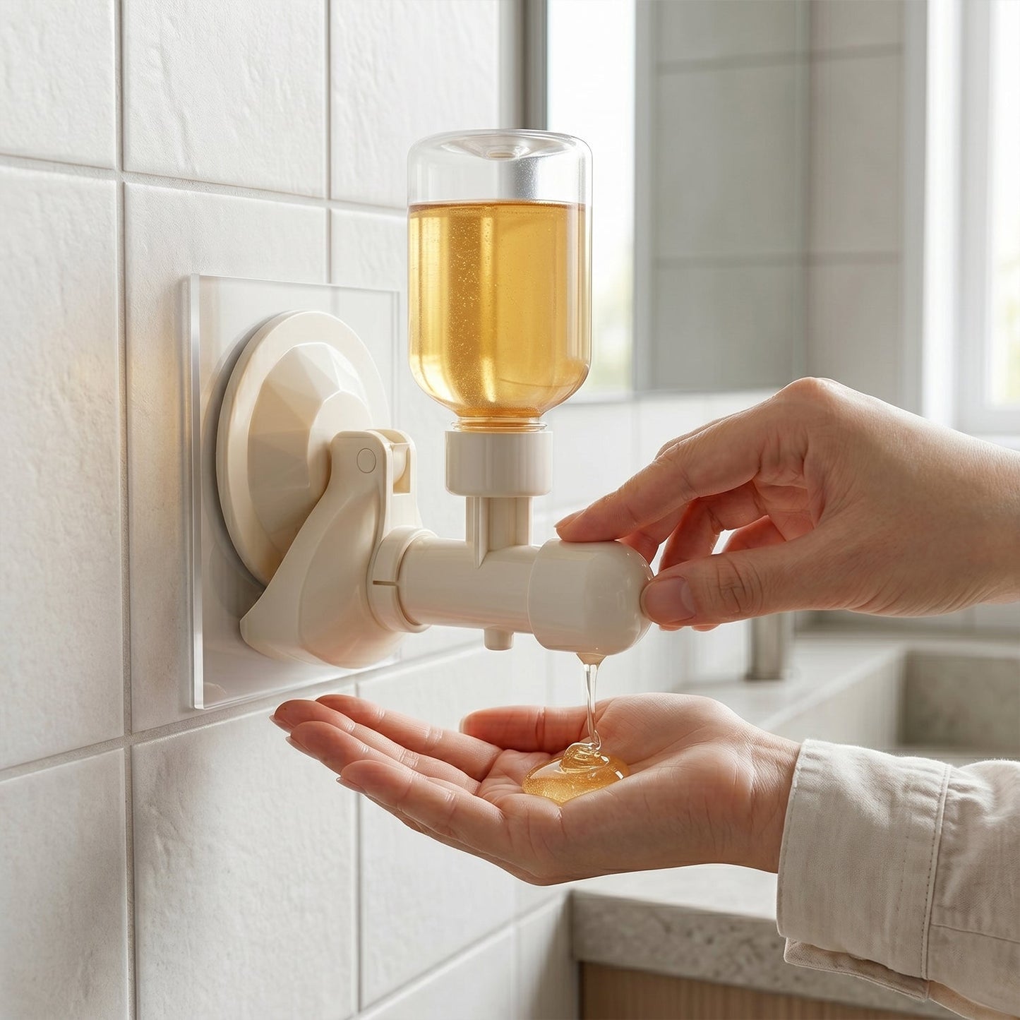 Liquid Soap Dispenser with Suction Cup for Easy Installation, 1 Pc
