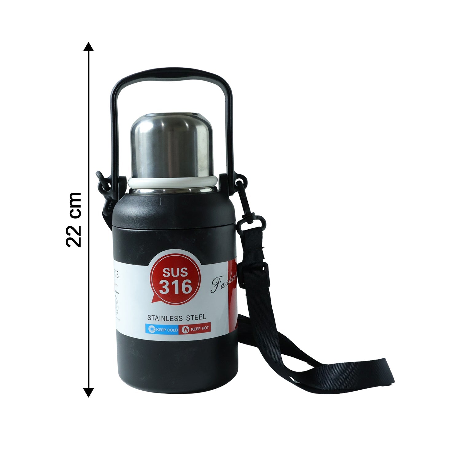 black insulated water flask