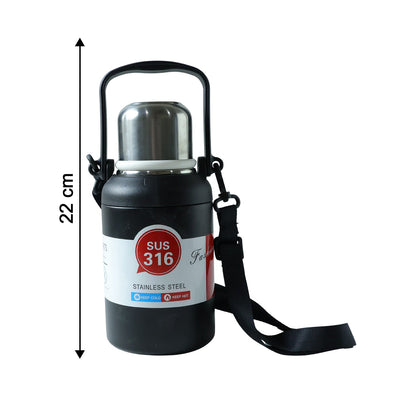black insulated water flask