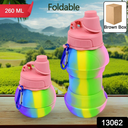 Flexible Collapsible Silicone Sports Water Bottle (260 ML / 20 CM Folding)