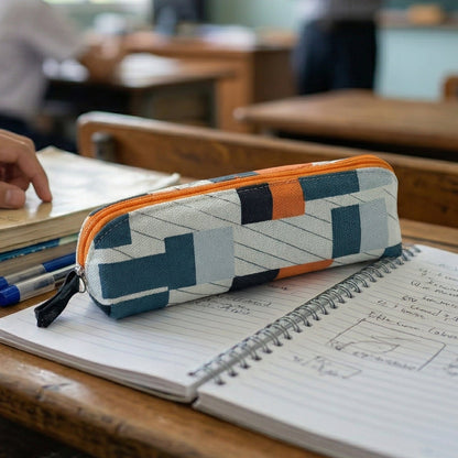 Designer Fabric Zipper Pencil Pouch (1 Pc)