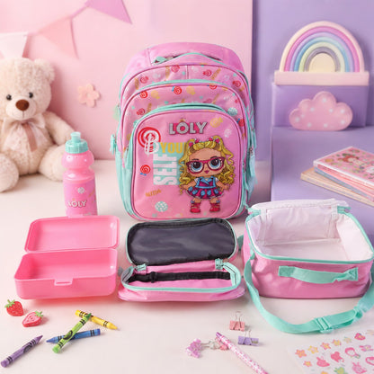 5 in 1 School Bag Set Includes Lunch Bag 14 Inch Bag  1 Set Mix