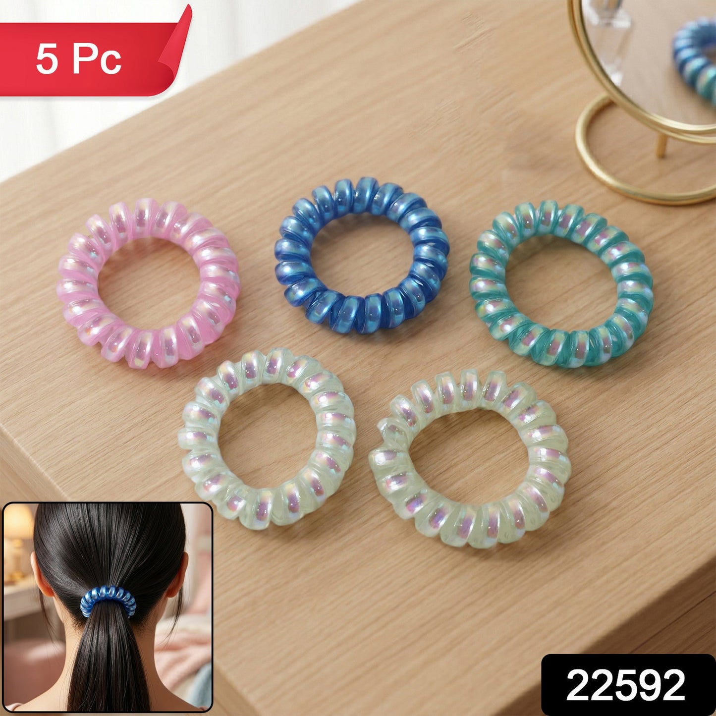soft stretchable coil hair ties
