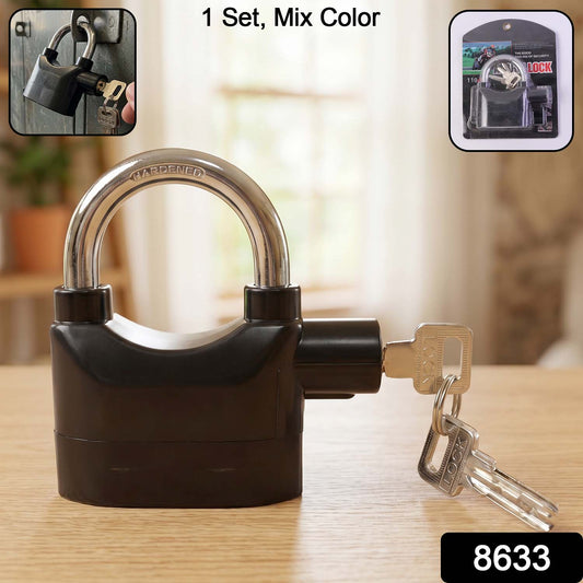 Heavy Duty Security Alarm Padlock with Built In Sound Alert System With 3 keys